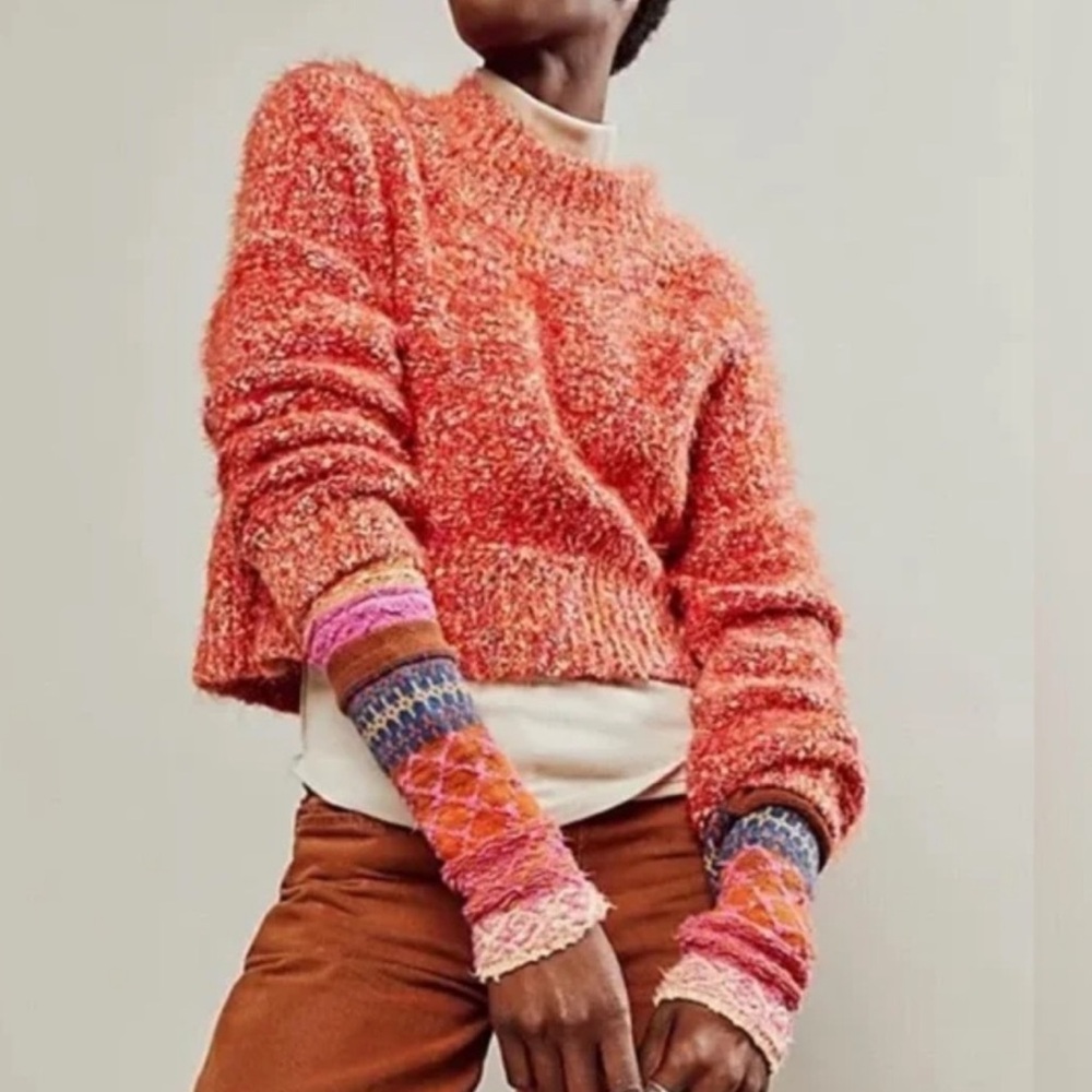 Free people stardust pullover in Scarlet Flame Combo size xs